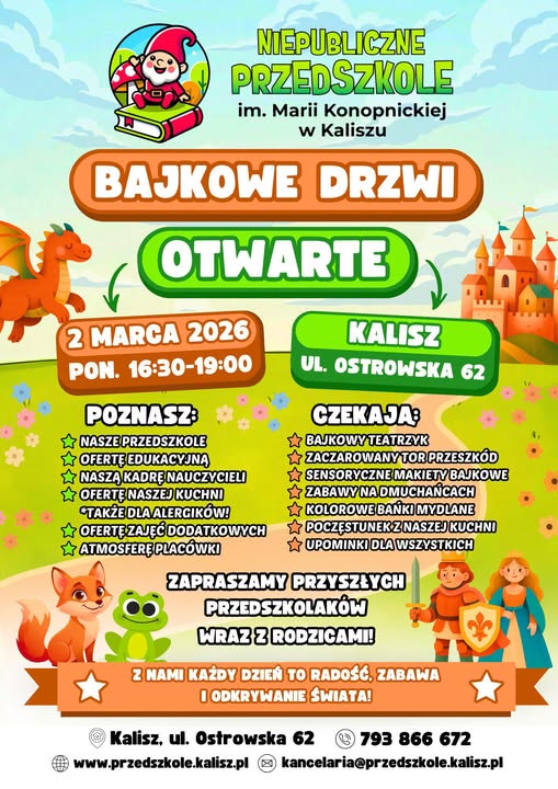 You are currently viewing 💚 Zapraszamy na Drzwi Otwarte – 02.03.2026r. (poniedziałek) 16:30-19:00 🤩