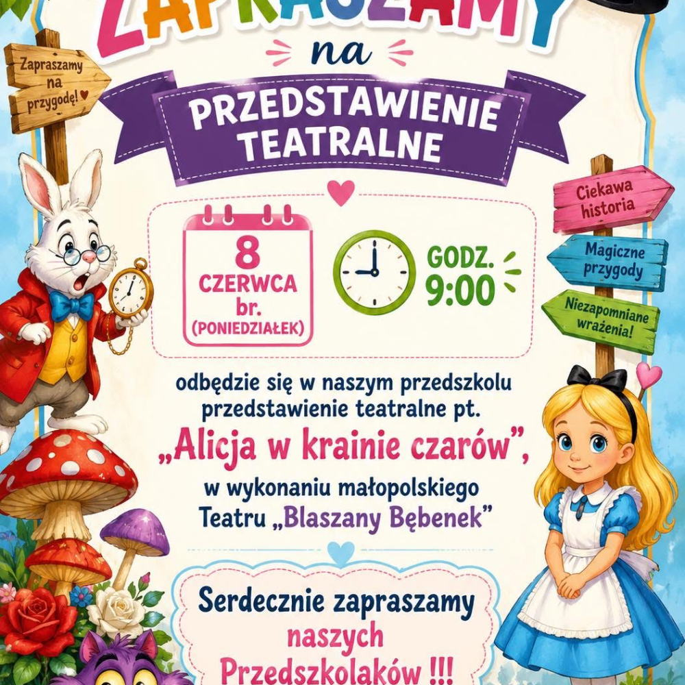Zapraszamy na przedstawienie teatralne 08.06.2026